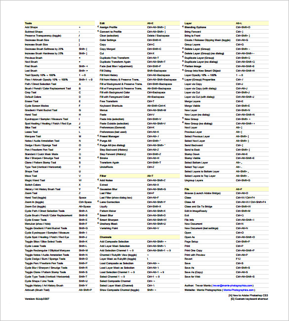 11+ Illustrator Cheat Sheet Free Download!