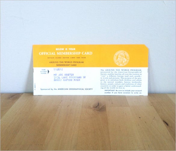 around the world program official membership card sample