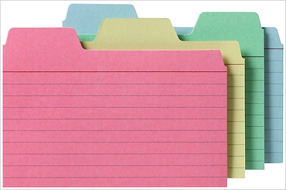 assorted tabbed index card example download