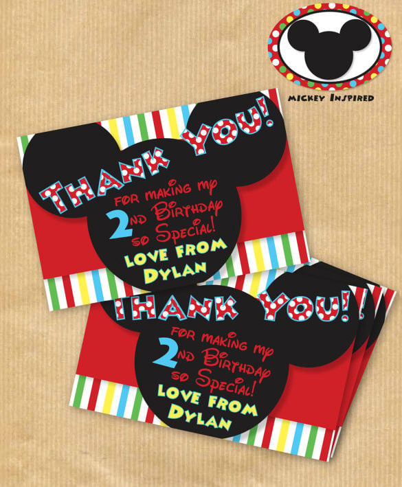 awesome mickey mouse thank you card