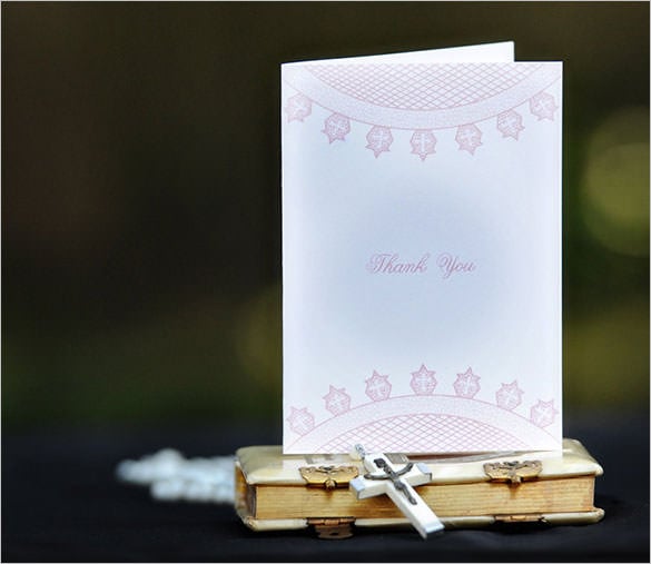 baby christening thank you card