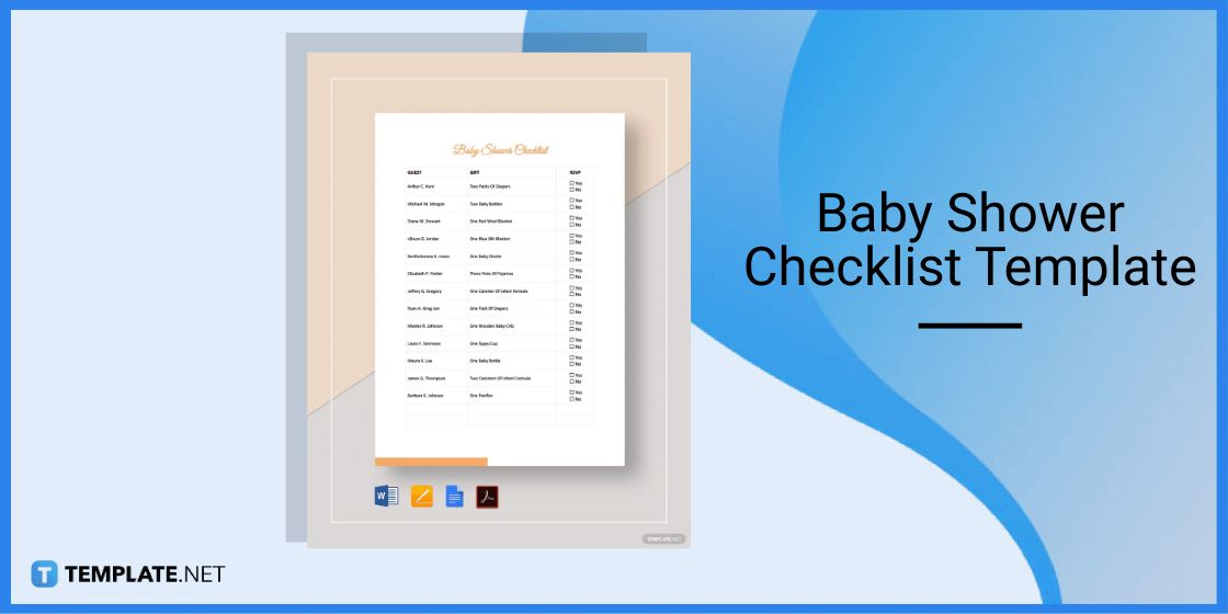 baby shower checklist template