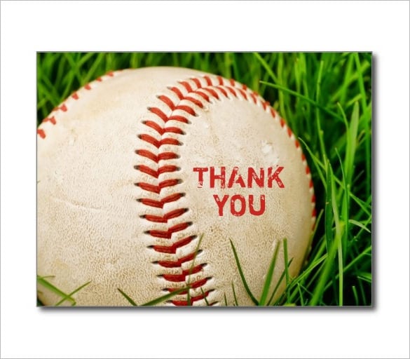 baseball thank you card
