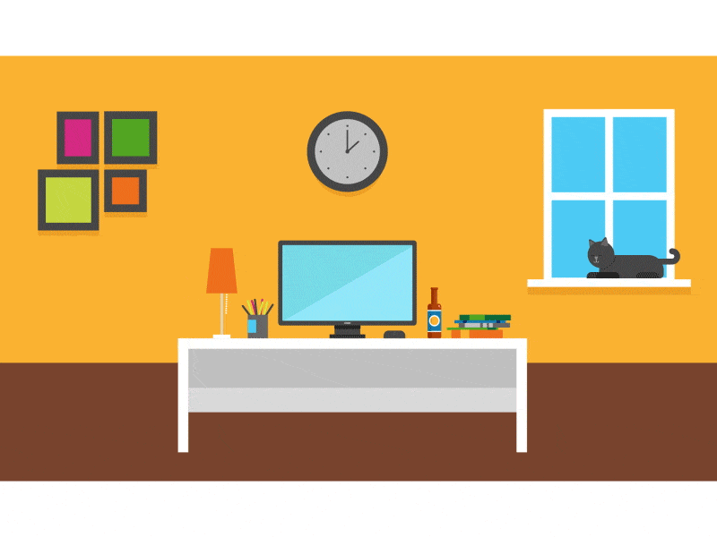 beautiful home office illustration template