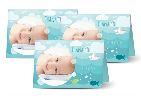 beautifully designed baby thank you card