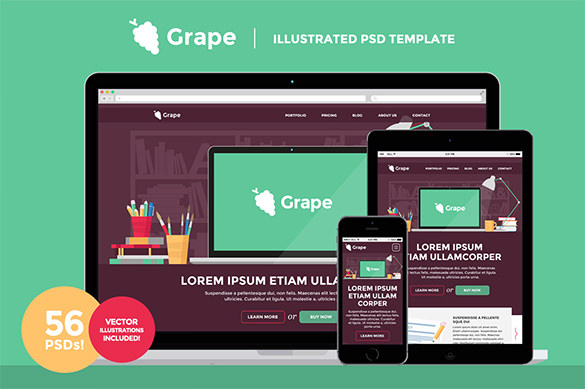 best grape illustrated psd template