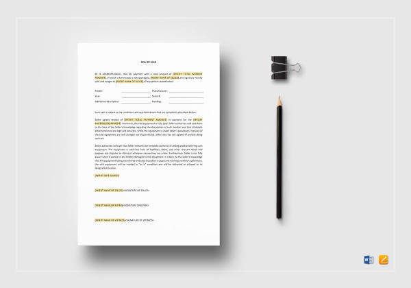 bill of sale template