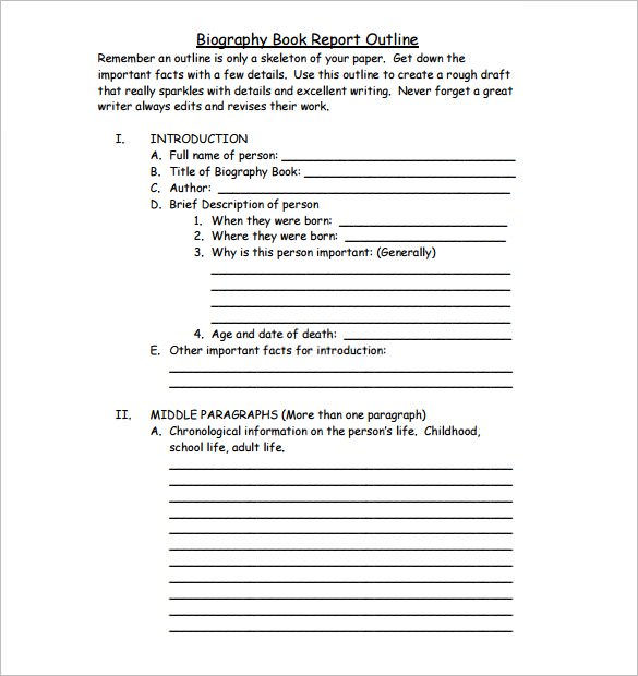 Biography Outline Template 10+ Free Word, Excel, PDF Format Download