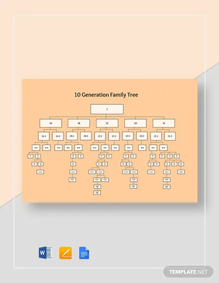 blank 10 generation family tree template