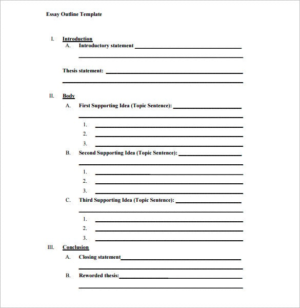 Essay Outline Template 9 Free Free Word Pdf Format Download Free Premium Templates