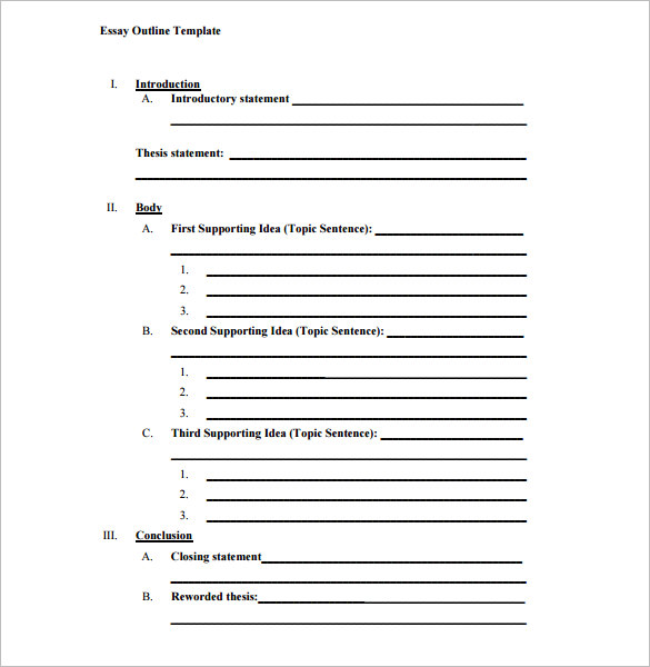 definition essay outline template pdf