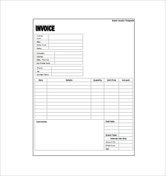 invoice format word template