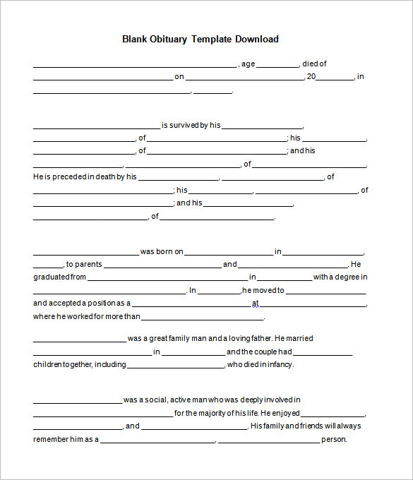 obituary layout samples