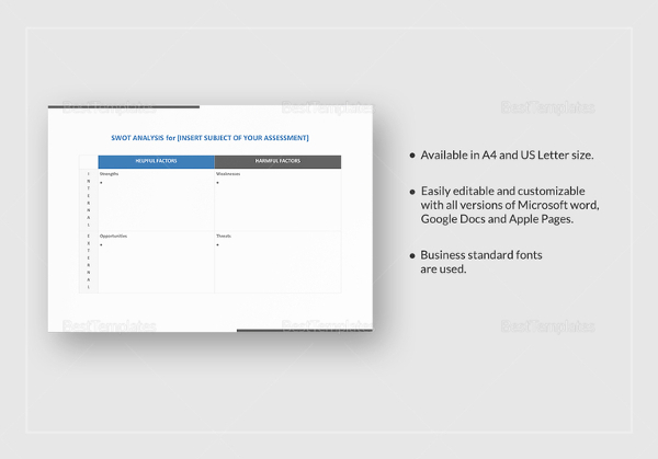 blank swot analysis template 12 free word excel pdf documents blank swot template