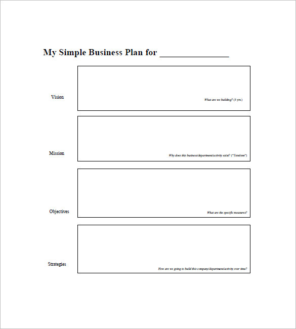 Fill In Blank Printable Downloadable Business Plan Template Printable