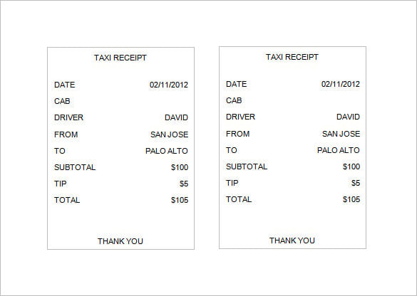 blank taxi receipt doc free download