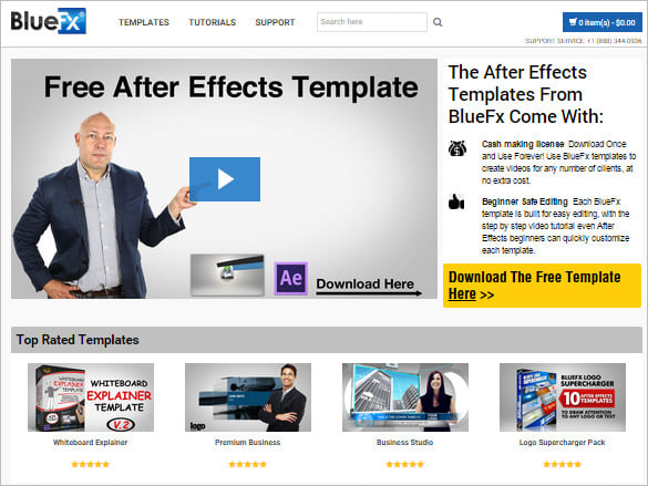 bluefx after effect template download