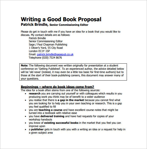 book writing proposal pdf download