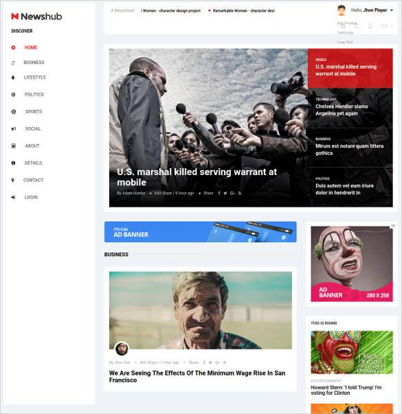 bootstrap news article magazine template
