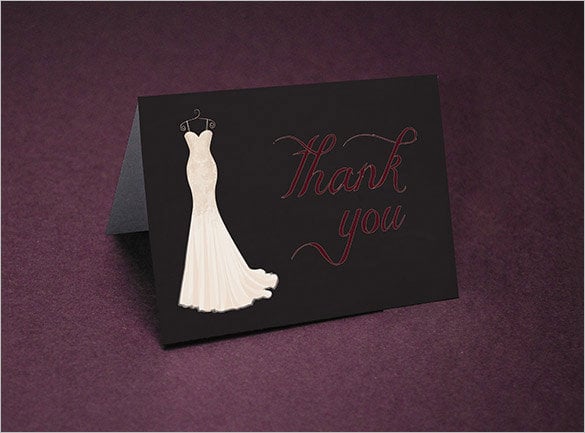 bridal shower thank you card free printable