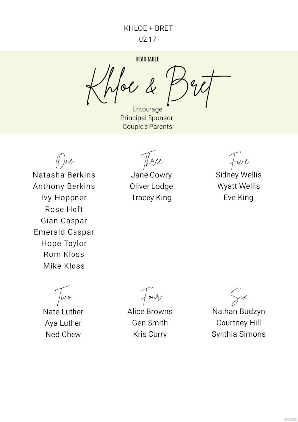 Table Seating Chart Template – 22+ Free Sample, Example, Format Download!