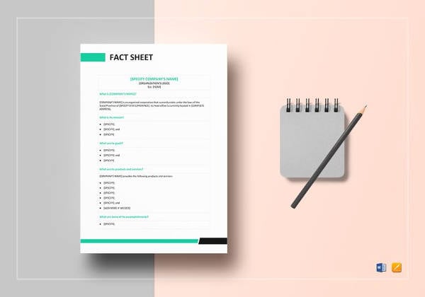 business fact sheet template