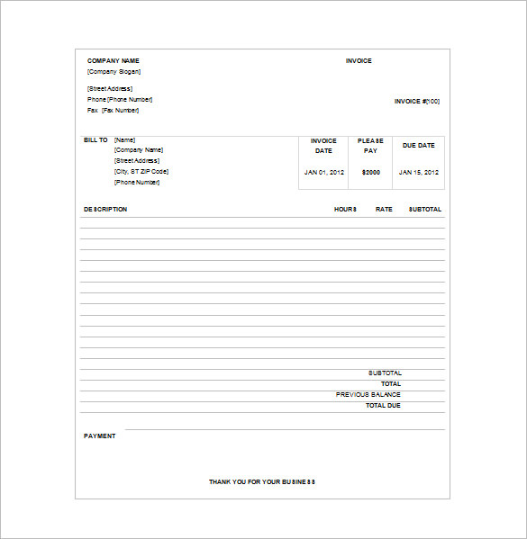 View Download Invoice Template Doc Background