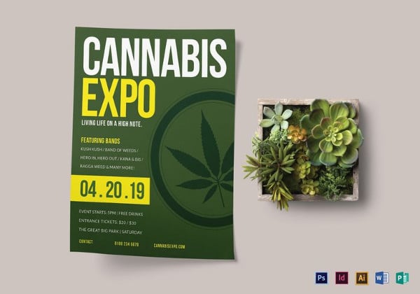 cannabis expo flyer template