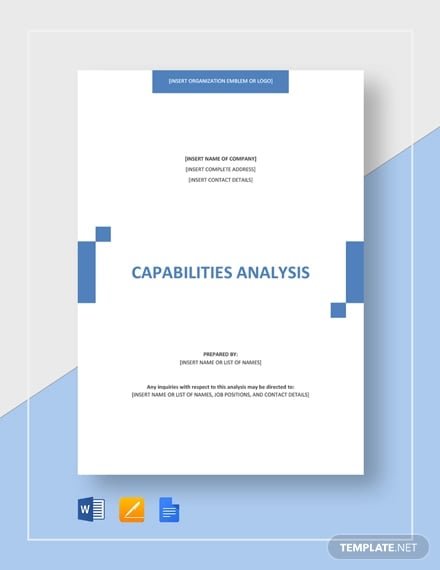 capabilities analysis template