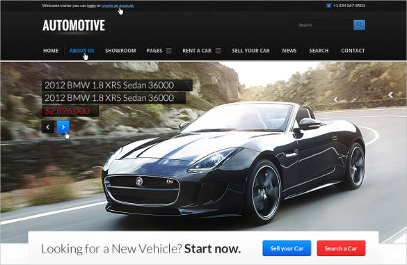 car dealer business website template 