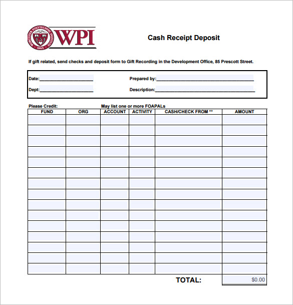 cash deposit receipt pdf download