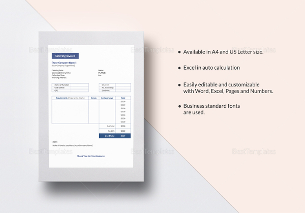 catering invoice template