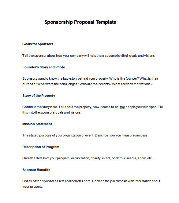 charity sponsorship proposal free download