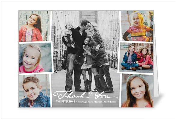 cherished moments photo collage thank you card