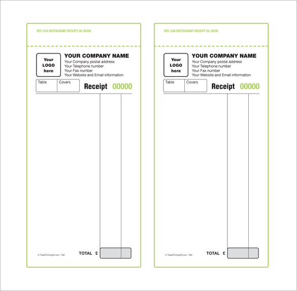 children receipt book template download