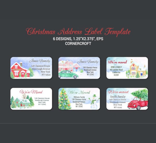 christmas address label template