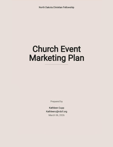 church event marketing plan template