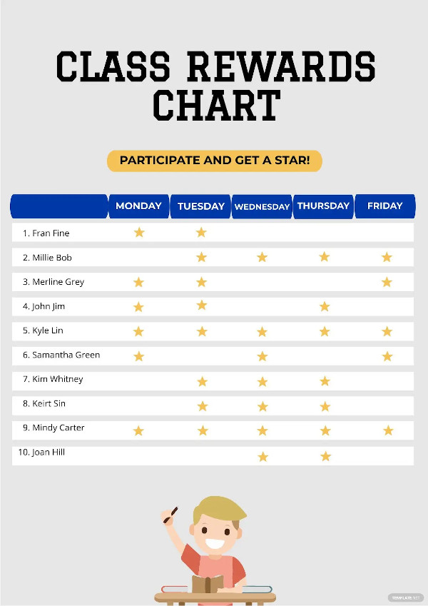 star reward chart template