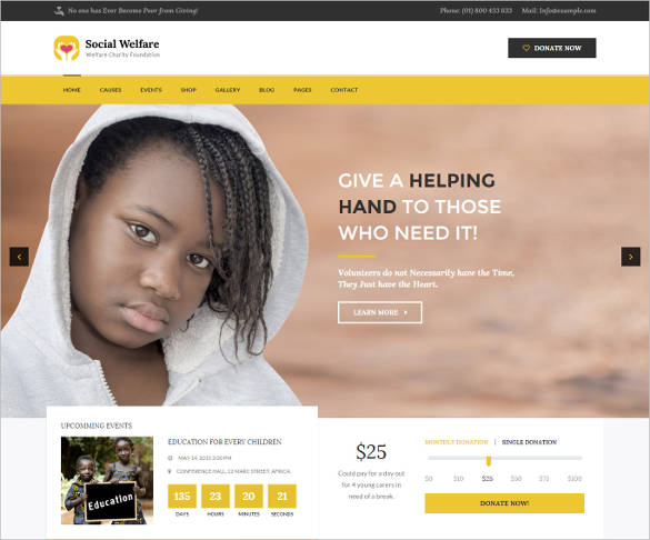 Free Website Templates For Nonprofit Organizations Printable Templates