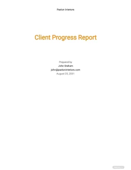 client progress report templates