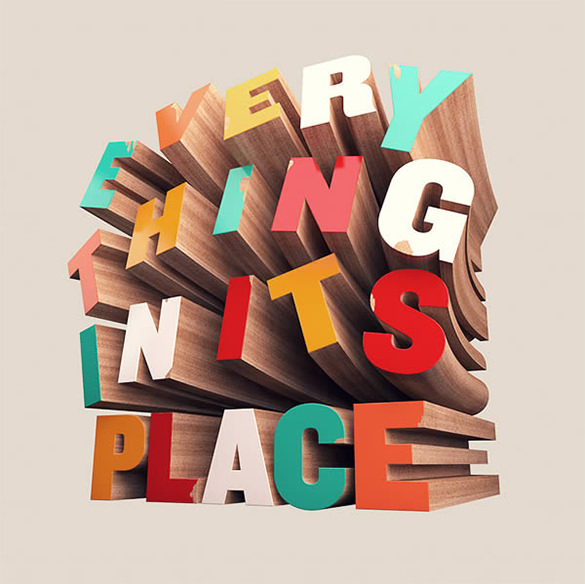 colorful wooden 3d typography tutorial