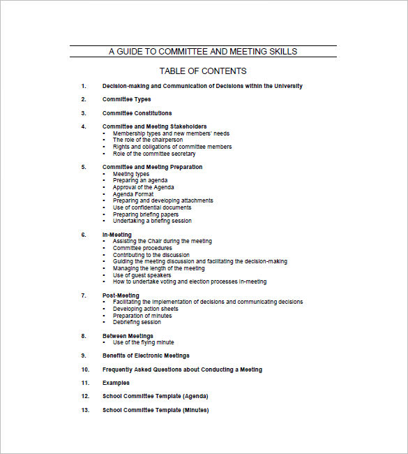 Committee Meeting Minutes Template 14 Free Word PDF Download