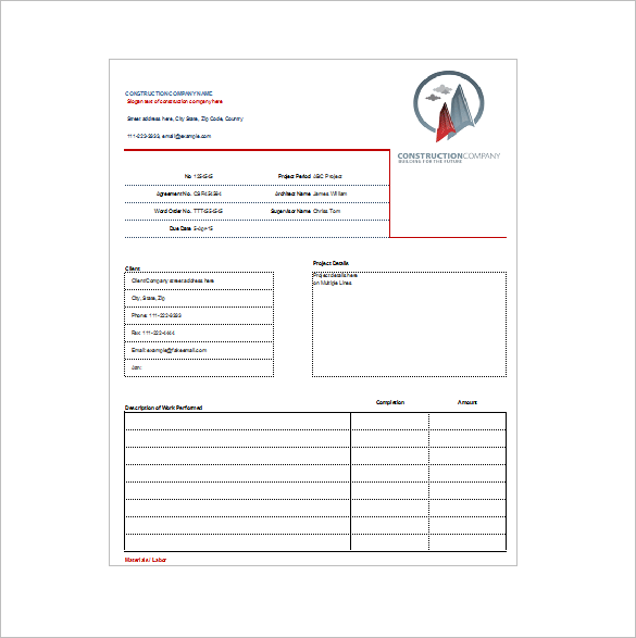 Construction Receipt Template HQ Template Documents