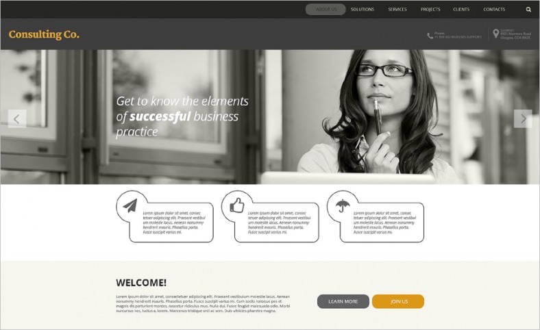 consulting business website template 788x482