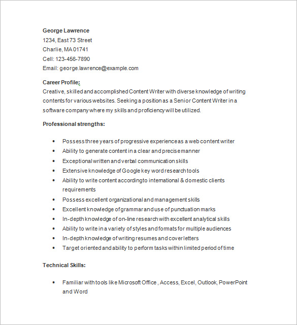 23 Writer Resume Templates Doc Pdf Free Premium Templates