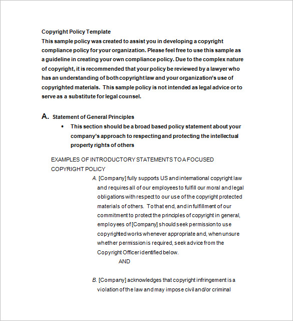 9+ Copyright Notice Templates - DOC, PDF, Excel