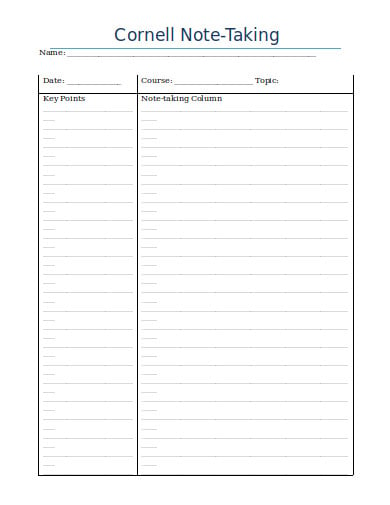cornell note taking template