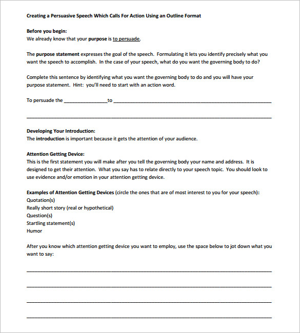 argumentative speech outline