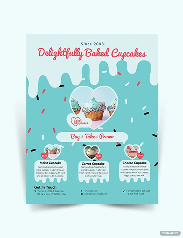 cupcake bakery flyer template