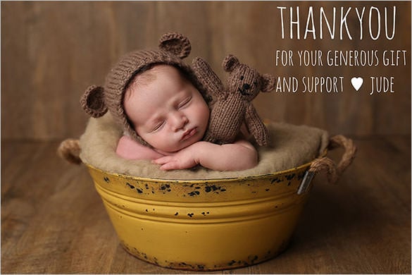 customizable baby thank you card